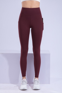 Women’s Wine Red Quick Dry Breathable Fitness Workout Yoga Leggings