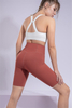 Women’s Brown Seamless Quick Dry Breathable Fitness Workout Yoga Crops
