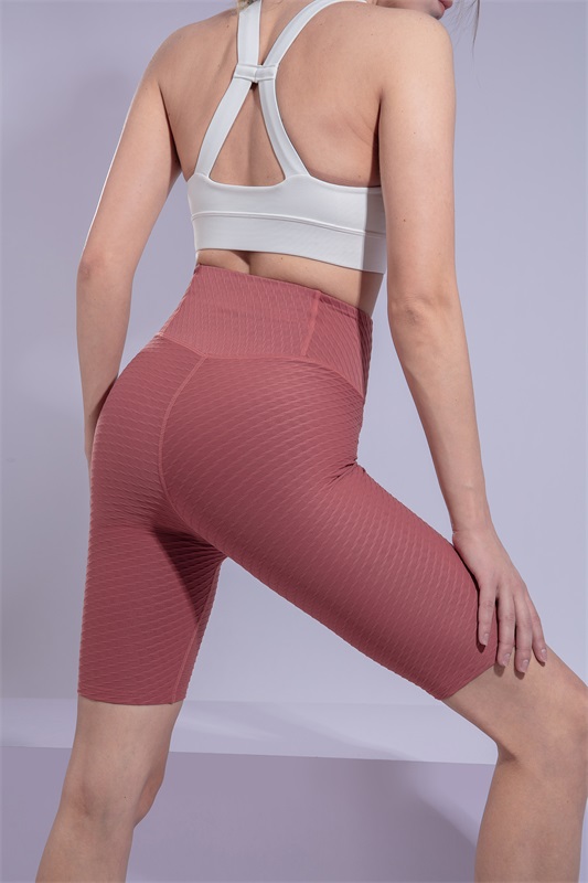 Women’s Dark Pink Seamless Quick Dry Breathable Fitness Workout Yoga Crops