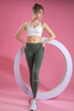 Women’s Dark Green Seamless Quick Dry Breathable Fitness Workout Yoga Leggings