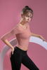 Women’s Pink Quick Dry Breathable Fitness Workout Yoga Short Sleeve Top
