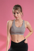 Women’s Grey Quick Dry Breathable Fitness Workout Yoga Sports Bra 