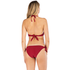 Women’s Sexy Red Hotfix Rhinestone Top And Side Tie Bottom Bikini Suit