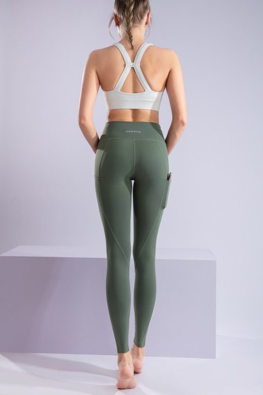 Women’s Dark Green Quick Dry Breathable Fitness Workout Yoga Leggings