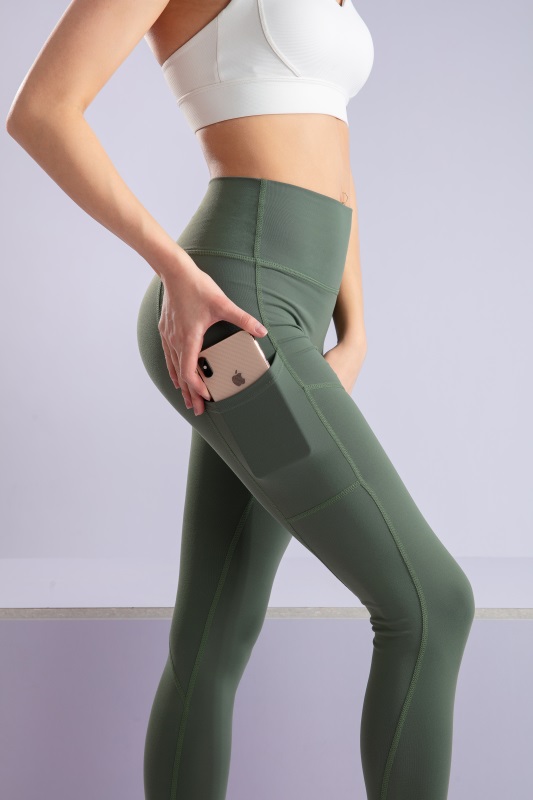 Women’s Dark Green Quick Dry Breathable Fitness Workout Yoga Leggings