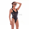 Women’s Sexy Black Glitter Wireless One-piece Swimsuit