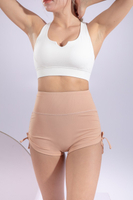 Women’s Pink Side Drawstring Quick Dry Breathable Fitness Workout Yoga Shorts