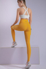 Women’s Yellow Quick Dry Breathable Fitness Workout Yoga Leggings