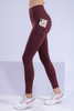 Women’s Wine Red Quick Dry Breathable Fitness Workout Yoga Leggings