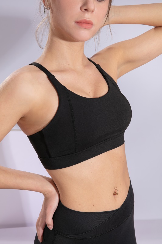 Women’s Black Quick Dry Breathable Fitness Workout Yoga Sports Bra 