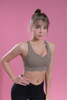 Women’s Brown Quick Dry Breathable Fitness Workout Yoga Sports Bra 