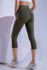 Women’s Olive Quick Dry Breathable Fitness Workout Yoga Capris