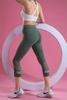 Women’s Dark Green Quick Dry Breathable Fitness Workout Yoga Capris