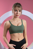 Women’s Dark Green Quick Dry Breathable Fitness Workout Yoga Sports Bra 
